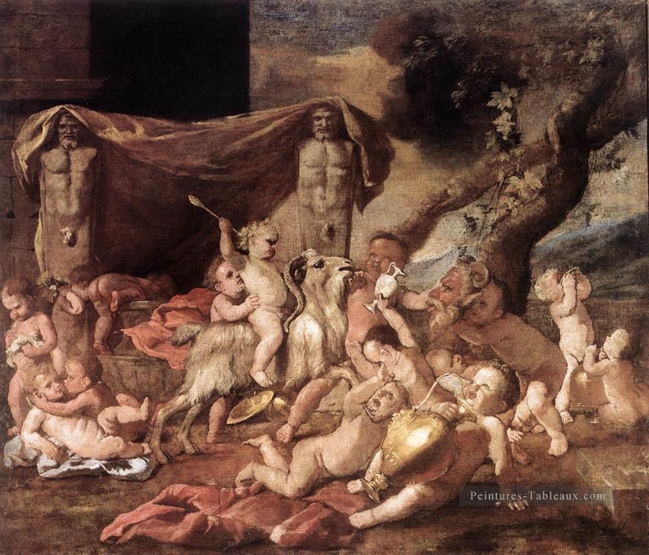 Bacchanale de Putti classique peintre Nicolas Poussin Peintures à l'huile